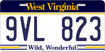 WV license plate 9VL823
