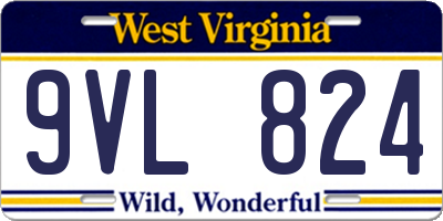 WV license plate 9VL824