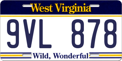 WV license plate 9VL878