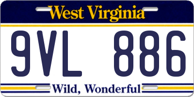 WV license plate 9VL886