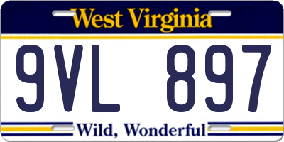 WV license plate 9VL897