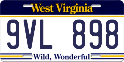WV license plate 9VL898