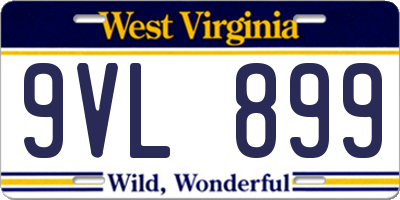WV license plate 9VL899