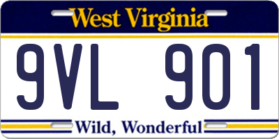 WV license plate 9VL901