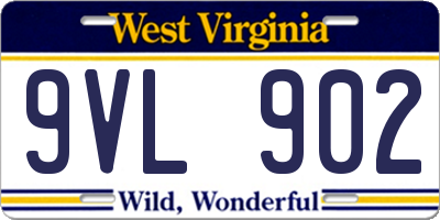 WV license plate 9VL902