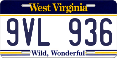 WV license plate 9VL936