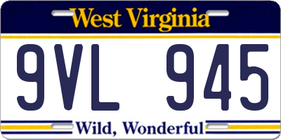 WV license plate 9VL945