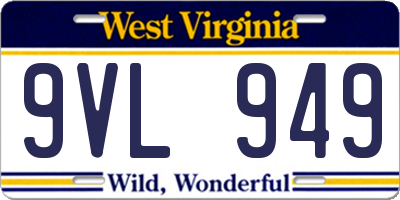 WV license plate 9VL949