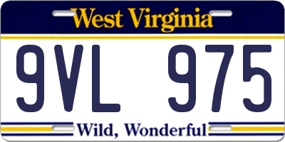 WV license plate 9VL975