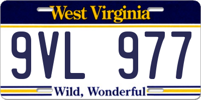 WV license plate 9VL977