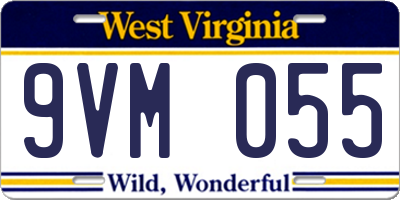 WV license plate 9VM055
