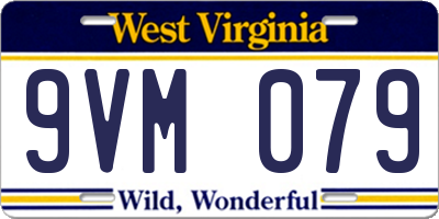 WV license plate 9VM079