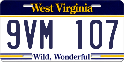 WV license plate 9VM107