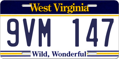 WV license plate 9VM147