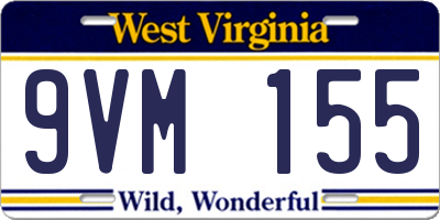 WV license plate 9VM155