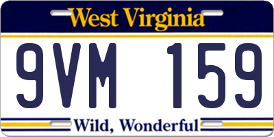WV license plate 9VM159