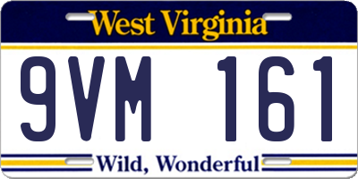 WV license plate 9VM161