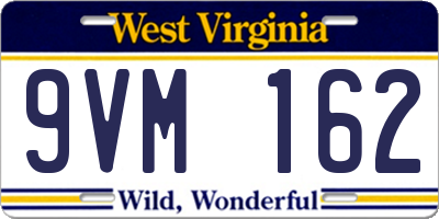 WV license plate 9VM162
