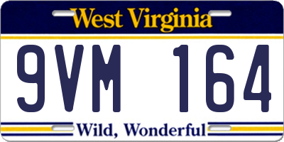 WV license plate 9VM164