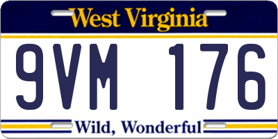WV license plate 9VM176