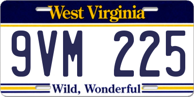 WV license plate 9VM225