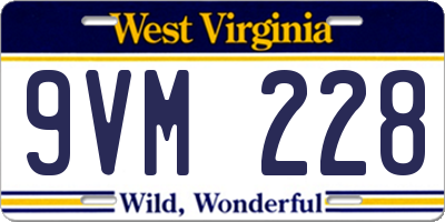 WV license plate 9VM228