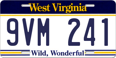 WV license plate 9VM241