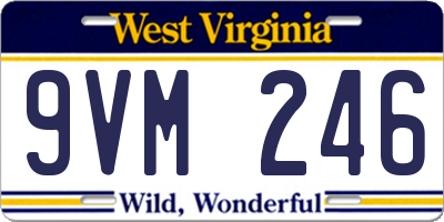 WV license plate 9VM246