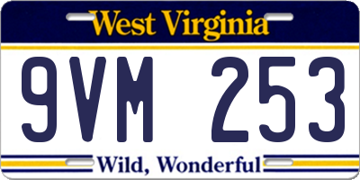 WV license plate 9VM253