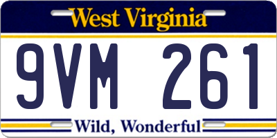 WV license plate 9VM261