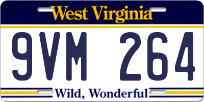 WV license plate 9VM264