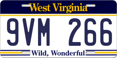 WV license plate 9VM266