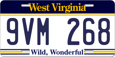WV license plate 9VM268
