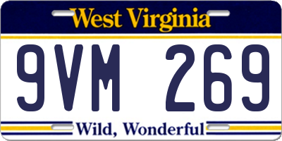 WV license plate 9VM269