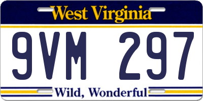 WV license plate 9VM297