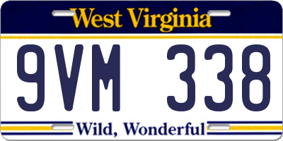 WV license plate 9VM338