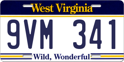 WV license plate 9VM341