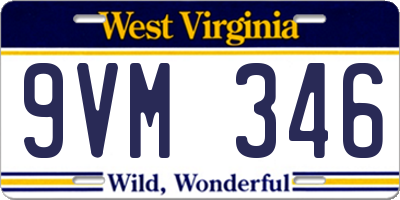 WV license plate 9VM346