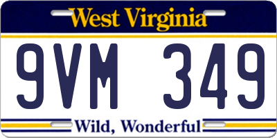 WV license plate 9VM349