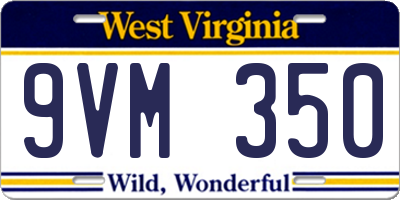 WV license plate 9VM350