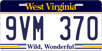 WV license plate 9VM370