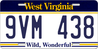 WV license plate 9VM438