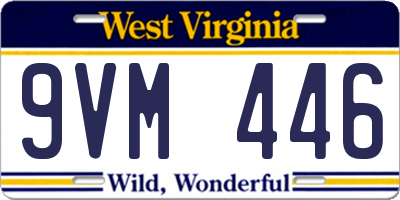 WV license plate 9VM446