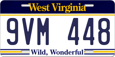 WV license plate 9VM448