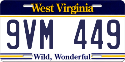WV license plate 9VM449