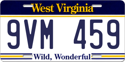 WV license plate 9VM459