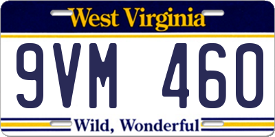 WV license plate 9VM460