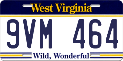 WV license plate 9VM464