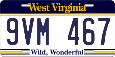 WV license plate 9VM467
