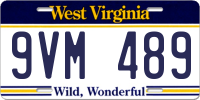 WV license plate 9VM489